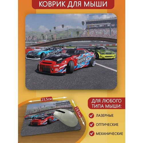 Коврик для мыши с принтом игры CarX Drift Racing (кар икс дрифт рейсинг, сильвия, скайлайн, gt-r, brz, gt86, rx7, PS, Xbox, PC, Switch) - 2126