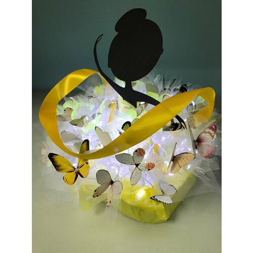 Букет из светящихся желтых бабочек - 