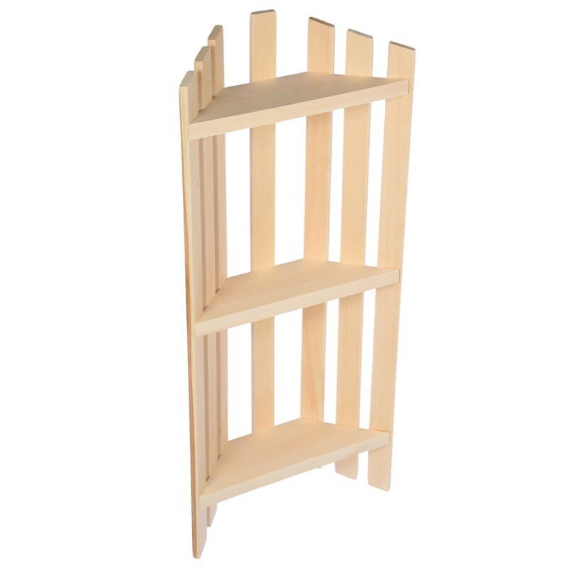 фото Полка для бани и сауны угловая 3-х уровневая МП-56