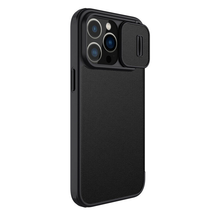 Кожаный чехол книжка Nillkin QIN Pro для iPhone 14 Pro Max, Black