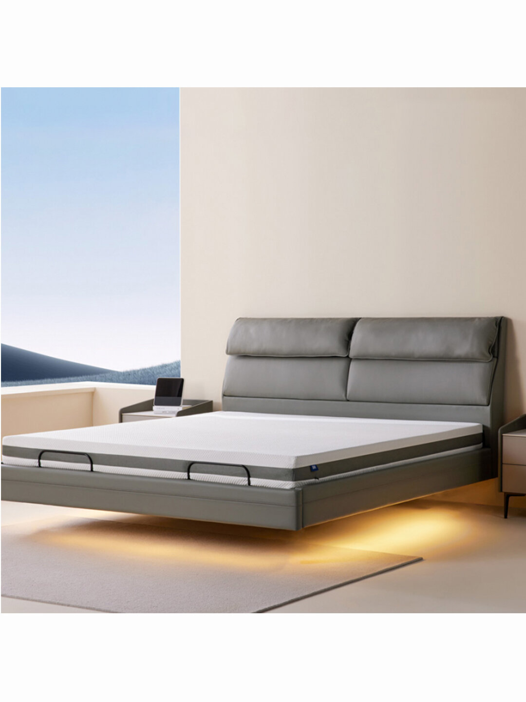 Умная двуспальная кровать Xiaomi 8H Feel Intelligent Leather Suspended Electric Bed X+ 1.8m Green DT7 (без матраса)