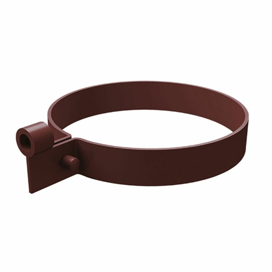 фото Хомут трубы ПВХ Grand Line, 87 мм, Шоколадный (RAL 8017)