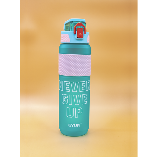 Бутылка 1000 мл Never give up, пластик, с резиновой вставкой, ассорти YY 158 бутылка sigg fabulous 1000 мл aqua