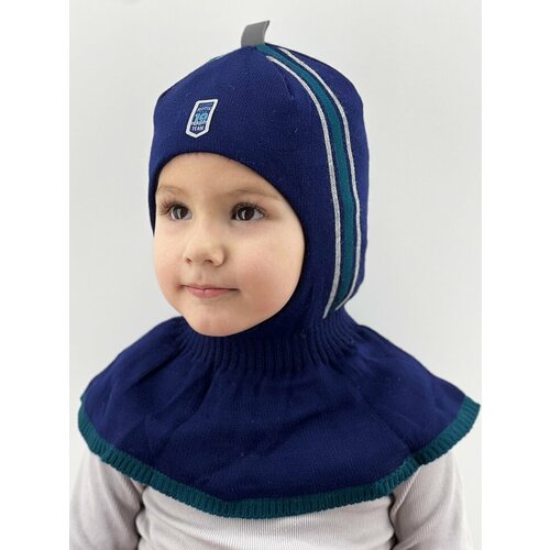 Балаклава шлем Бушон для мальчиков зимняя, размер 46-48, мультиколор