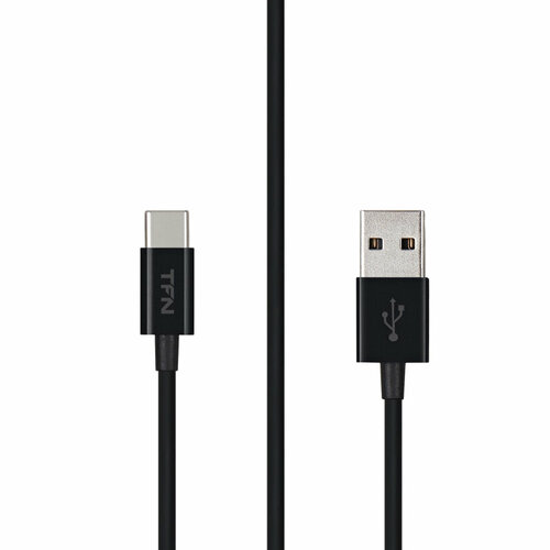 Кабель TYPE-C TFN, 1.0м. Цвет: черный (TFN, TFN-CUSBCUSB1MTPBK) кабель tfn usb type c usb плетеный 3a 1 метр черный tfn cfzusbcusb1mbk