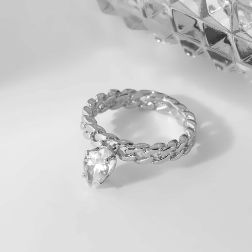 Кольцо ТероПром, стекло, размер 16, белый кольцо теропром стекло размер 16 белый