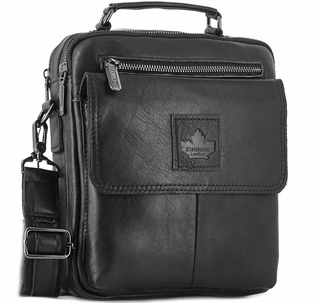 фото Мужская кожаная сумка на плечо