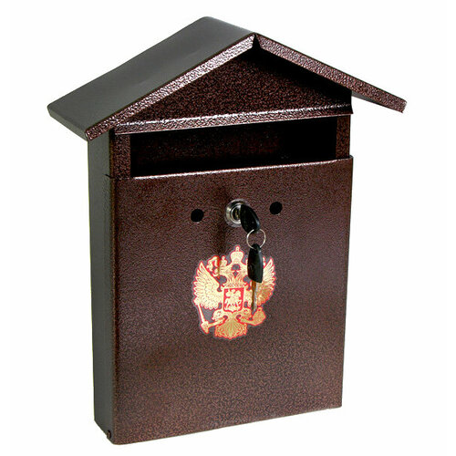 Ящик почтовый уличный с замком, материал металл, цвет коричневый