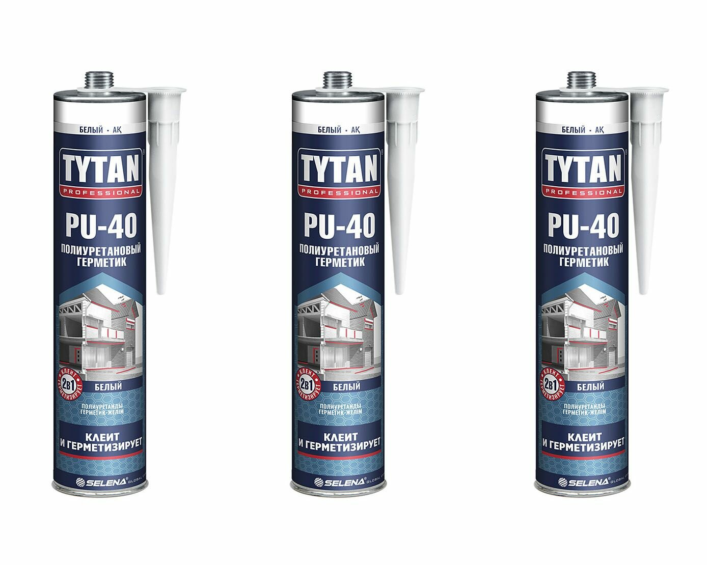 Герметик полиуретановый Tytan Professional PU 40 белый 310 мл (3 шт.)