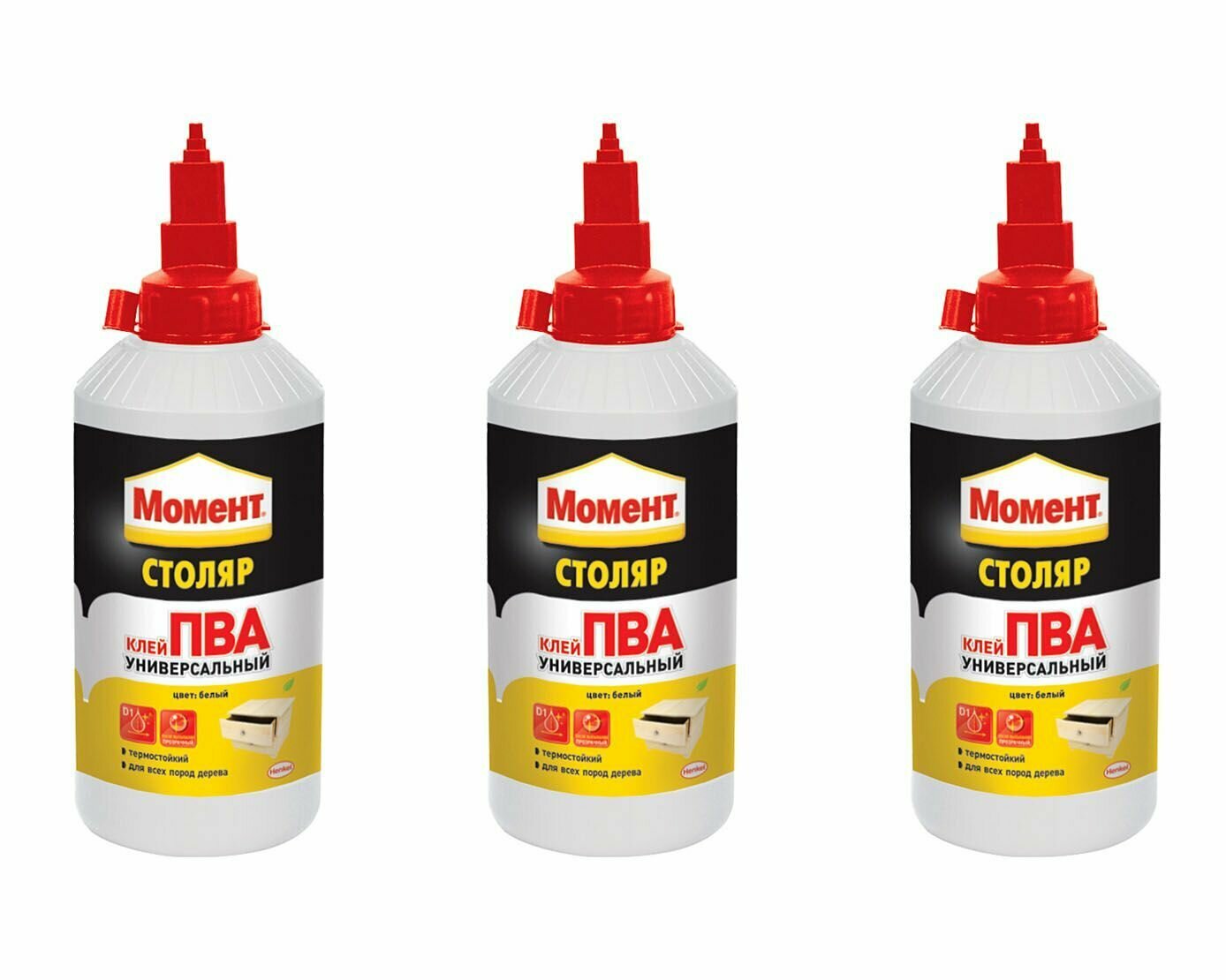 Клей ПВА Момент Столяр Универсальный D1 750 г (3 шт.)