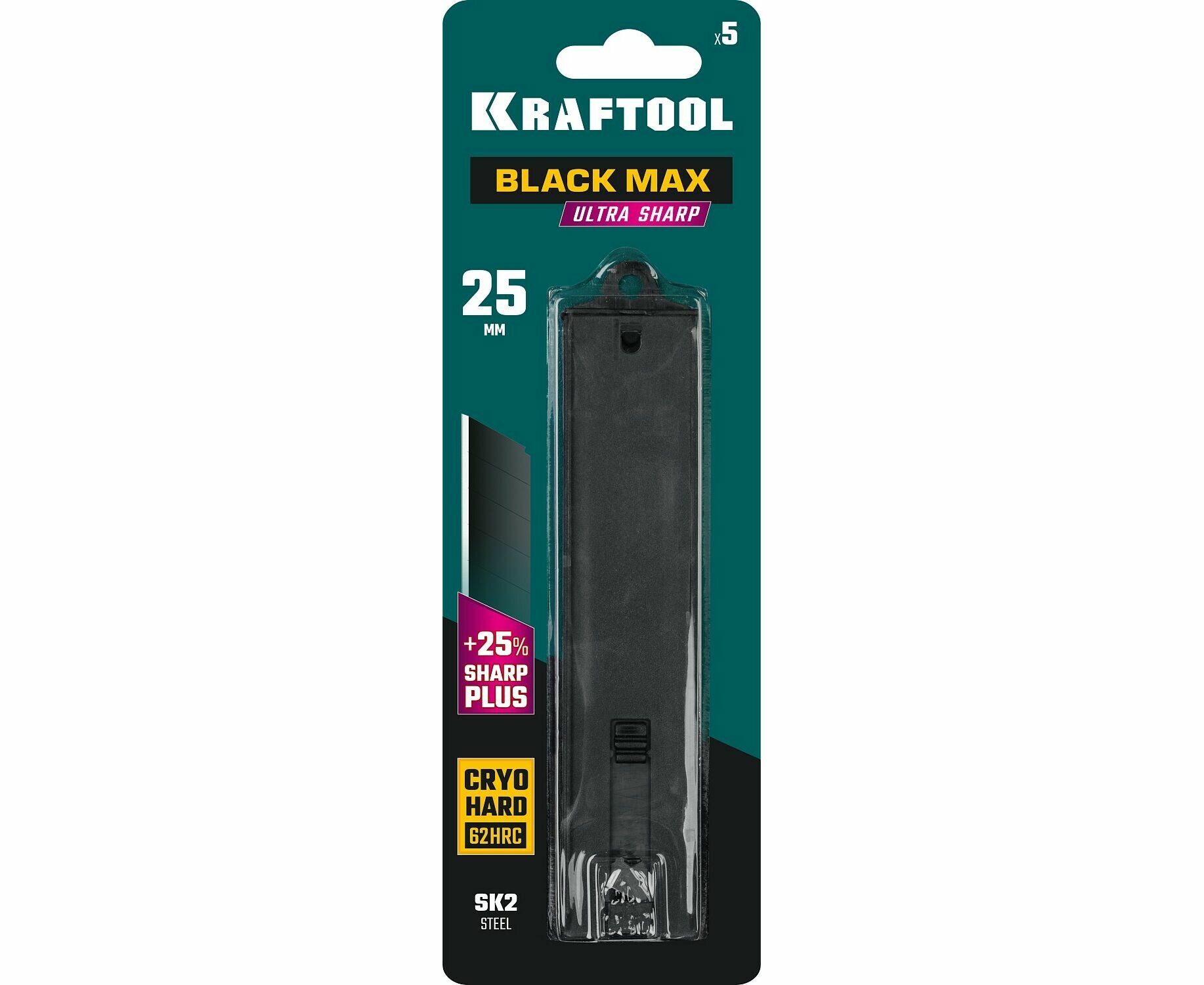 KRAFTOOL BLACK MAX 25 мм лезвия сегментированные, 5 шт