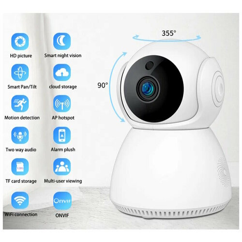 Беспроводная камера видеонаблюдения Wi-Fi Q8-HD 5Мп 1920х1080 Full HD для дома для дачи видеоняня 299000₽