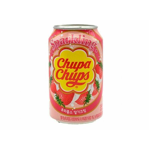 Chupa Chups Клубника 0,345л*12шт, газированный напиток