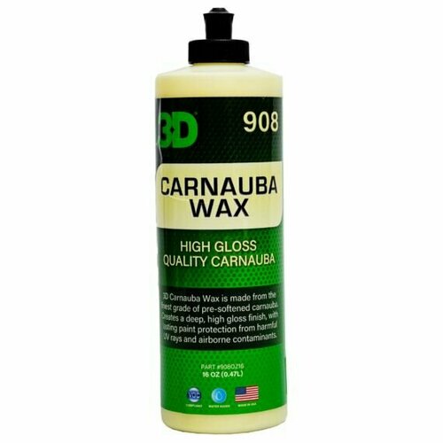 3D Карнаубский воск для глянца, блеска и защиты ЛКП Carnauba Wax 0,48л