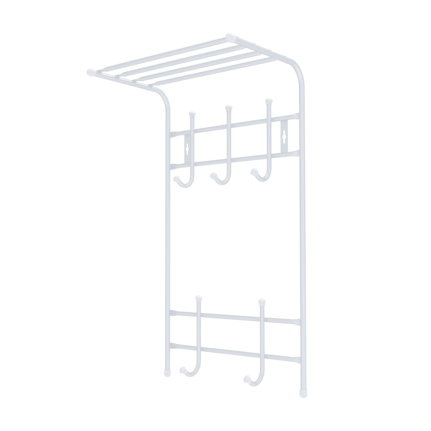 Вешалка с полкой 2-х ярусн 5 крючков 410*255*745 мм матовый серый