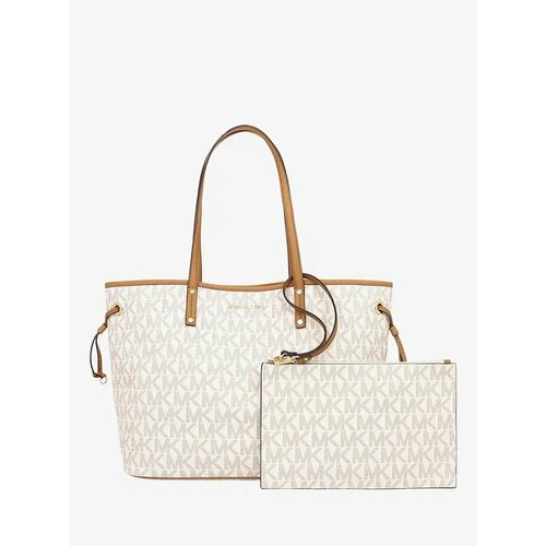 фото Сумка тоут michael kors, фактура гладкая, бежевый