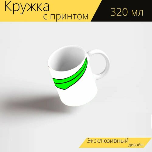 Кружка с рисунком, принтом Зубная щетка, зеленый, стоматологический 320 мл.