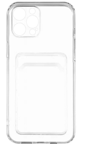 Чехол 3Glasses "Clear Card", для iPhone 13 Pro Max, прозрачный, белый — фото 1