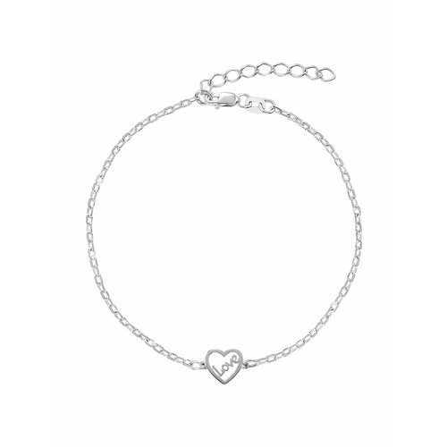 Браслет SILVER24 Сердце Love, серебро, 925 проба, длина 16 см.