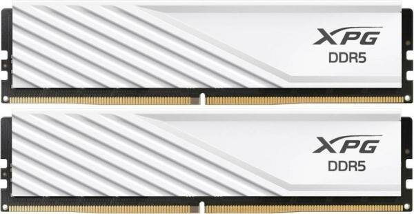 Оперативная память для компьютера 32Gb (2x16Gb) PC5-44800 5600MHz DDR5 DIMM CL46 ADATA XPG Lancer Blade White AX5U5600C4616G-DTLABWH