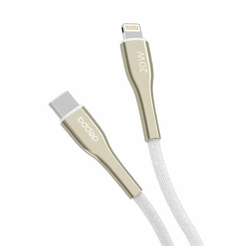 Кабель Apollo Type-C – Lightning, 1 м, белый, Deppa, Deppa 72525