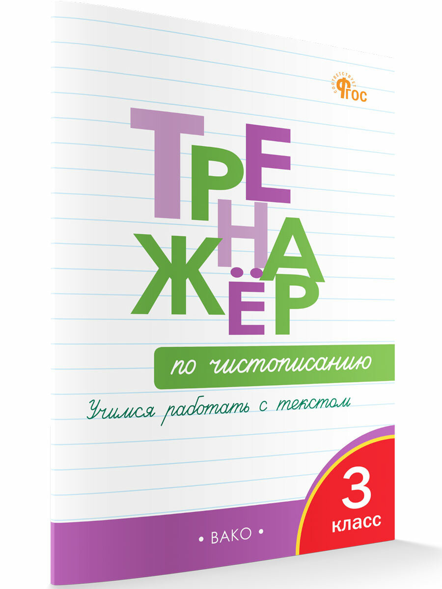 Тренажёр по чистописанию. 3 класс. Учимся работать с текстом новый ФГОС