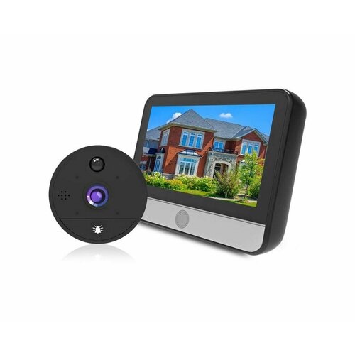 Дверной видеоглазок 2.0MP с монитором Tuya Wi-Fi HDком ДW6-Туйя (2mp-HD) (O45964TU) с записью на SD карту и датчиком движения. Видео глазок экран 4,