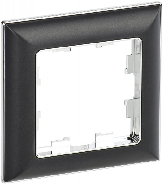 фото IEK BRITE Рамка 1-мест. РУ-1-Бр хром/черн.