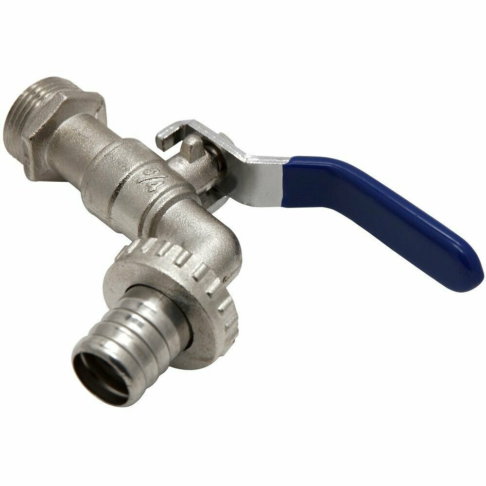Кран шаровой водоразборный со штуцером 3/4" ручка — фото 1