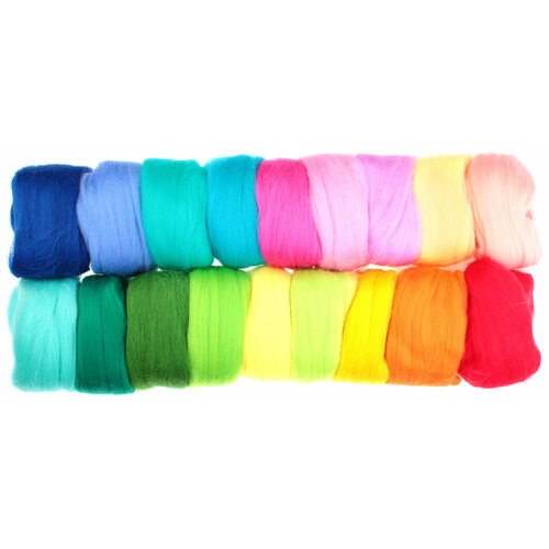 Набор шерсти для валяния Лето, 18цветов, 180г