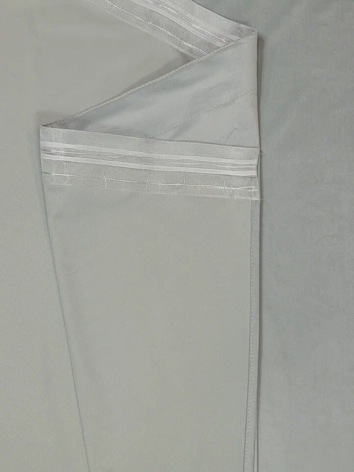 Штора-портьера LinenWay бархат, крепление на ленте, 230x280см, непрозрачные, серебристая — фото 1