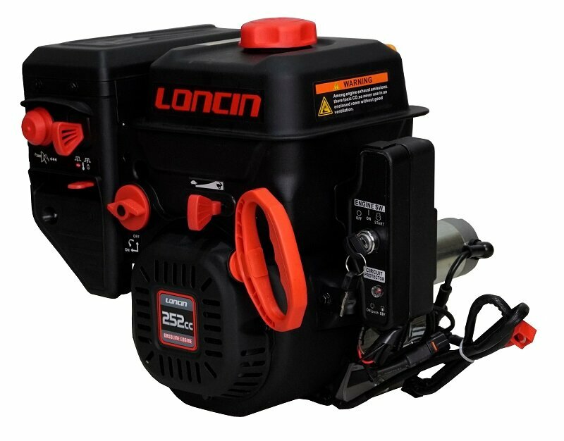 Двигатель бензиновый Loncin G250FDS (B4 type) D20 5A (8,5л. с, 252куб. см, вал 20мм, ручной и электрический старт, катушка 5А) — фото 2