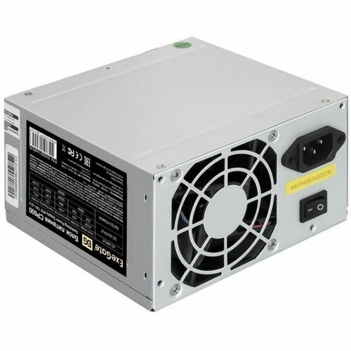 Блок питания 600W ExeGate CP600 (ATX, PC, 8cm fan, 24pin, 4+4pin, PCI-E, 3xSATA, 2xIDE, кабель 220V в комплекте) кабель для блока питания finepower atx 4pin m atx 4pin f