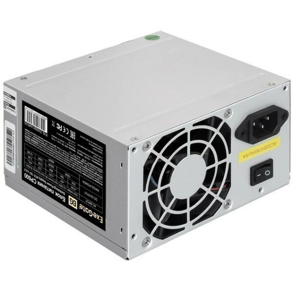 Блок питания 600W ExeGate CP600 (ATX, PC, 8cm fan, 24pin, 4+4pin, PCI-E, 3xSATA, 2xIDE, кабель 220V в комплекте)