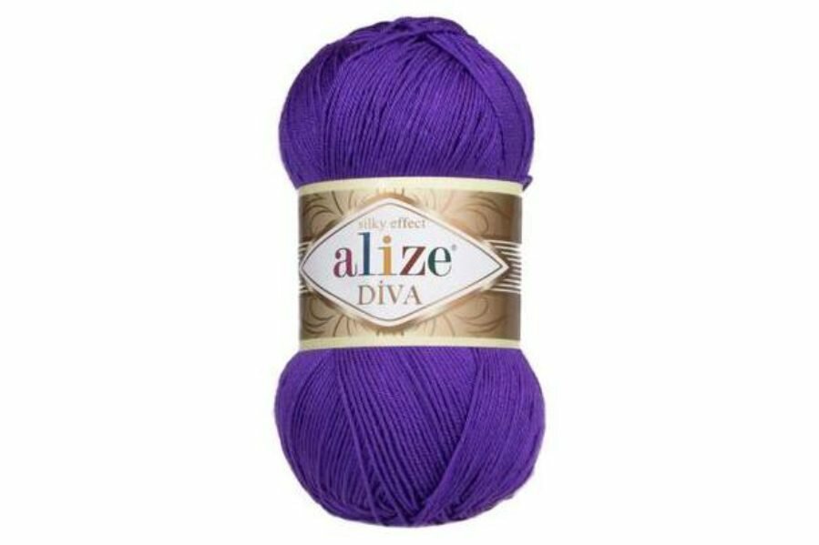 Пряжа Alize Diva фиолетовый (252), 100%микрофибра, 350м, 100г, 1шт