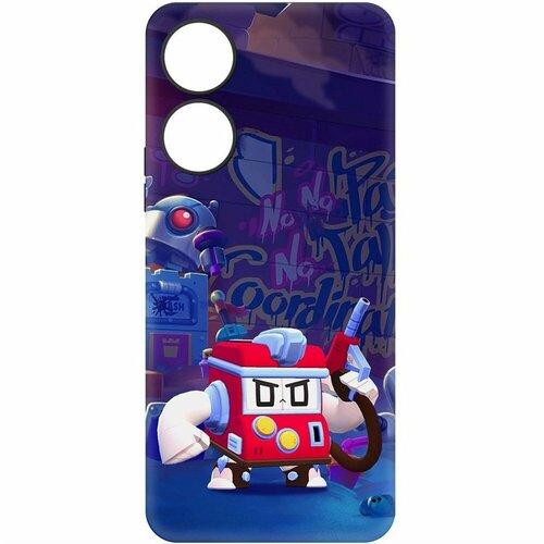 Чехол-накладка Krutoff Soft Case Brawl Stars - V8-БИТ для Honor X5 Plus черный чехол накладка krutoff soft case brawl stars v8 бит для honor 70 черный