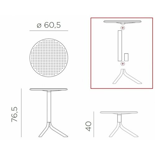 Стол пластиковый обеденный Step + Step Mini, Антрацит