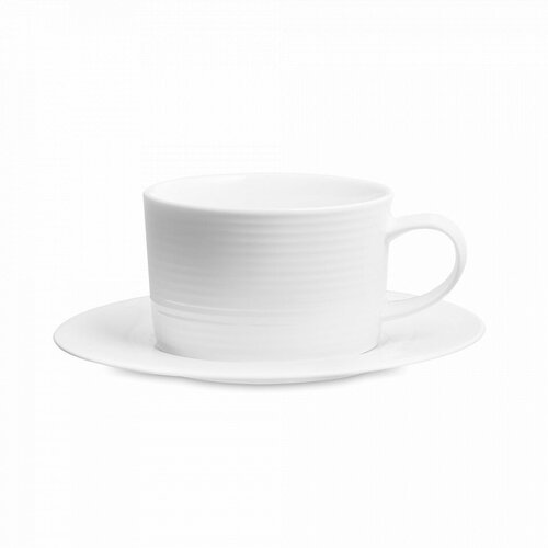 Пара чайная, объем: 300 мл, материал: костяной фарфор, цвет: белый MON0401-F73 Конус