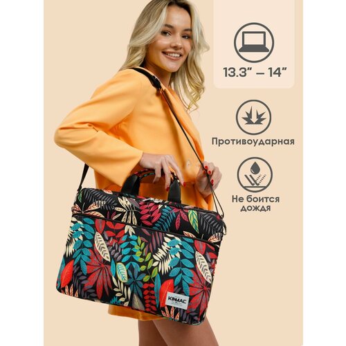 Сумка для ноутбука KINMAC 13 и 14 дюймов с ремнем на плечо и большим карманом спереди Джунгли 3159₽