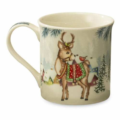 Кружка Lamart Noel Веселые деньки Олененок h9 см, фарфор