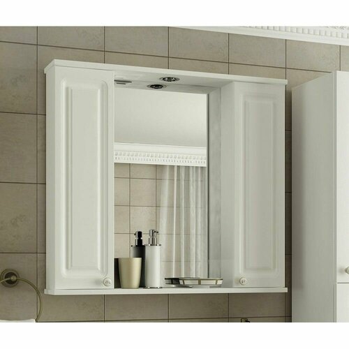 Шкаф-зеркало Империя 80 белый 2 шкафа