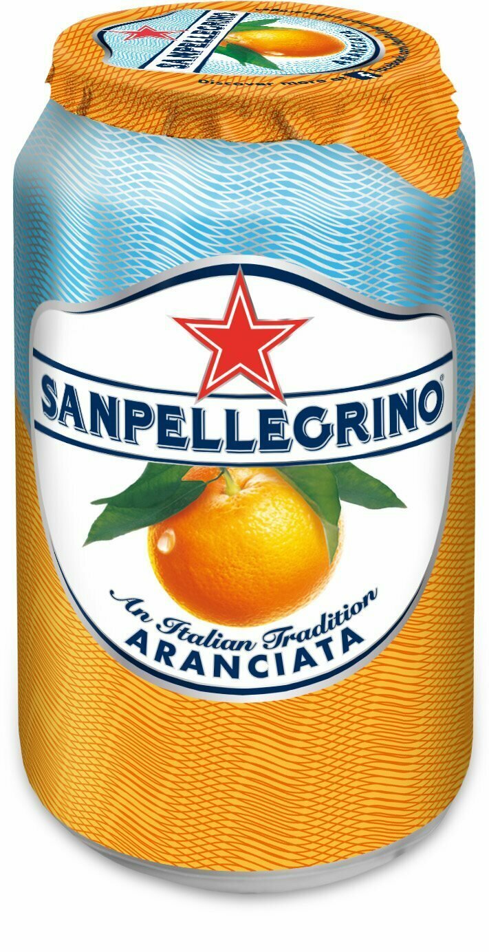 Газированный напиток S.Pellegrino / Сан Пеллегрино со вкусом Апельсина ж/банка (0,33л*24шт)