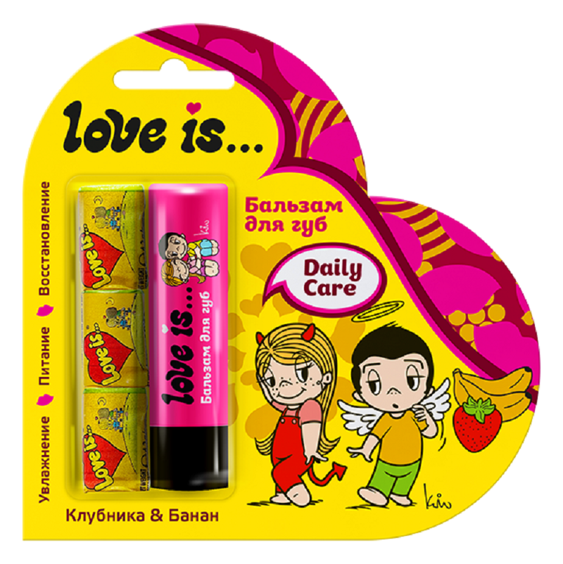 Love is Бальзам для губ Клубника-Банан+жевательная резинка