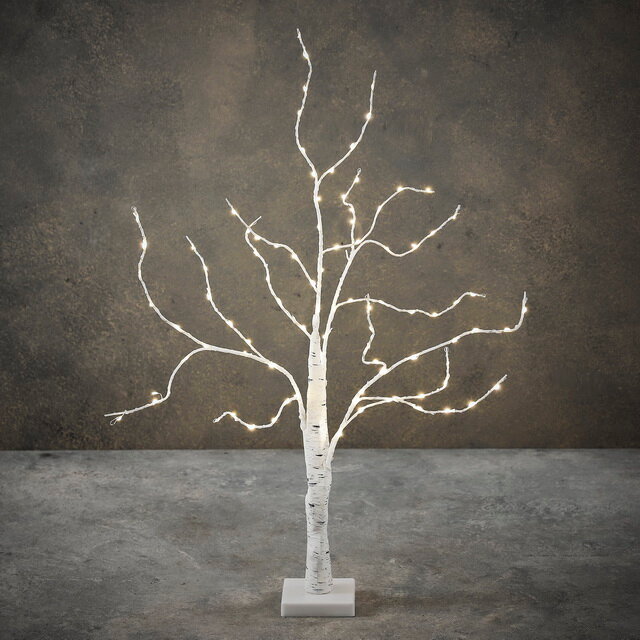 Edelman Светодиодное дерево Белая Береза 60 см, 96 теплых белых LED ламп, на батарейках, IP20 1086820
