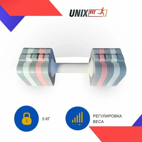 Набор регулируемых гантелей UNIX Fit 5 кг, 2 шт. UNIXFIT unix line набор гантелей unixfit в кейсе 20kg