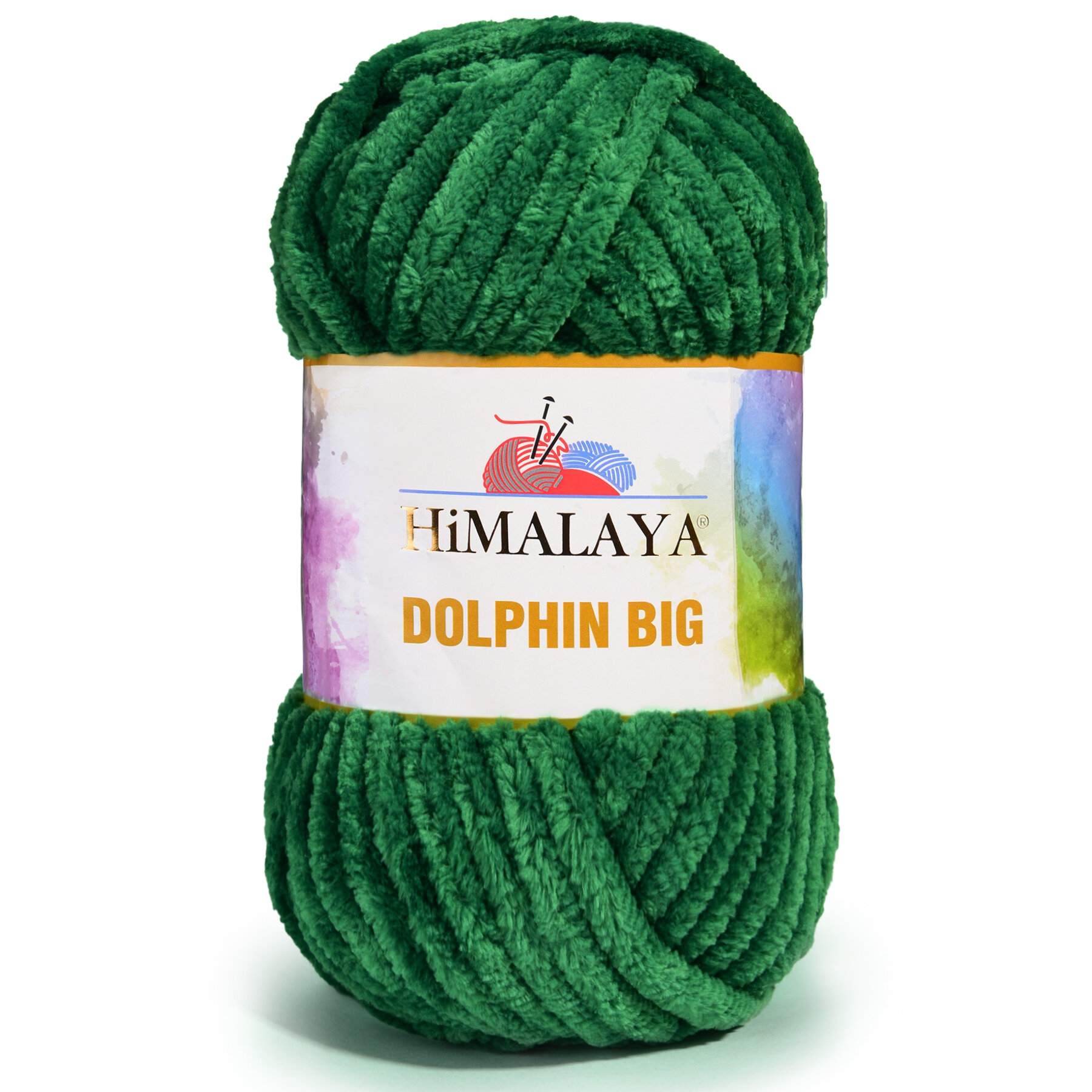 Пряжа Himalaya DOLPHIN BIG 100% Полиэстер, 200гр/80м, (76736 зеленый) 1 упаковка (3 мотка)
