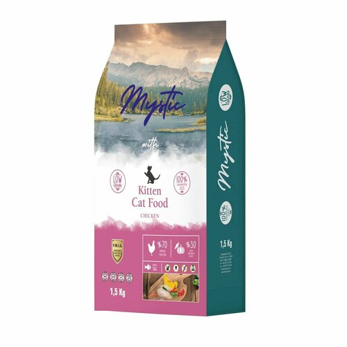 Mystic сухой корм для котят Kitten Cat Food Chicken с курицей, 1,5 кг