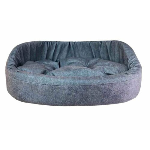HOMEPET Диванчик для домашних животных Микровелюр Leather №1, Пыльно-голубой, 43 см х 38 см х 15 см