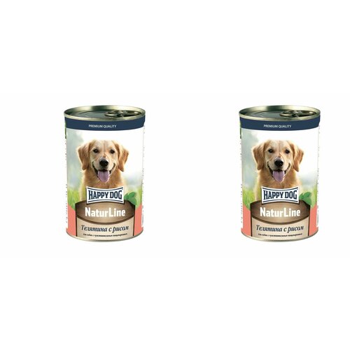 Happy Dog консервы для собак телятина с рисом, 410 г, 2 шт