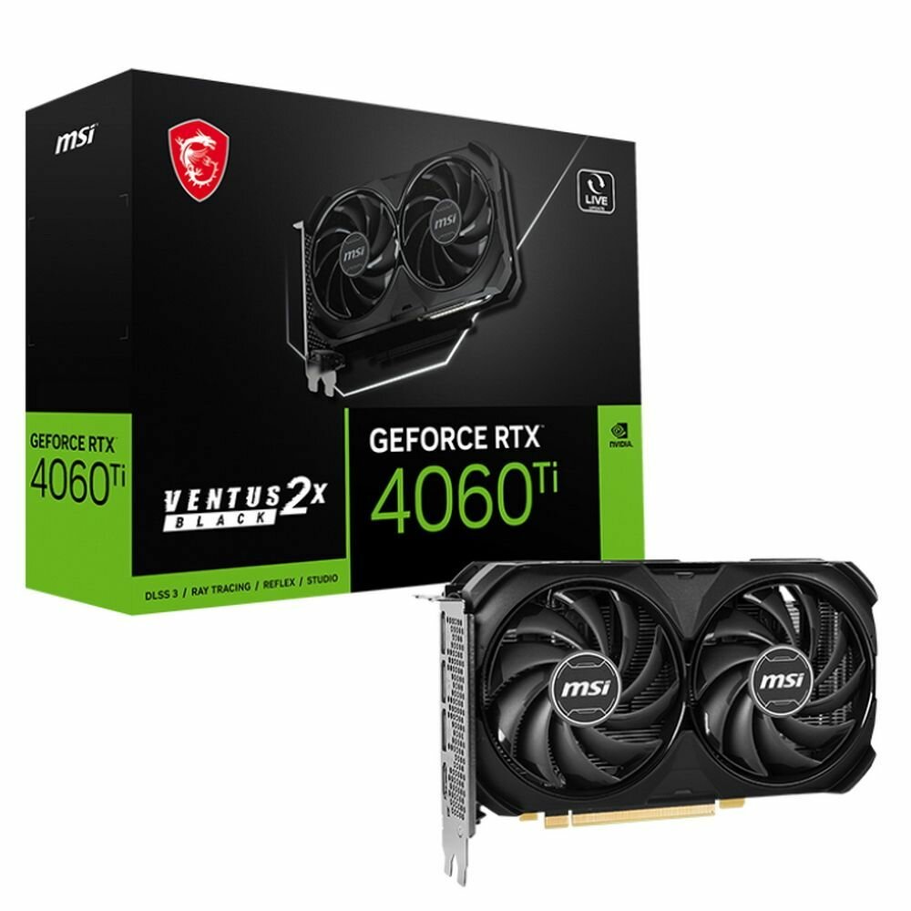 Видеокарта MSI RTX4060Ti VENTUS 2X BLACK 16GB OC